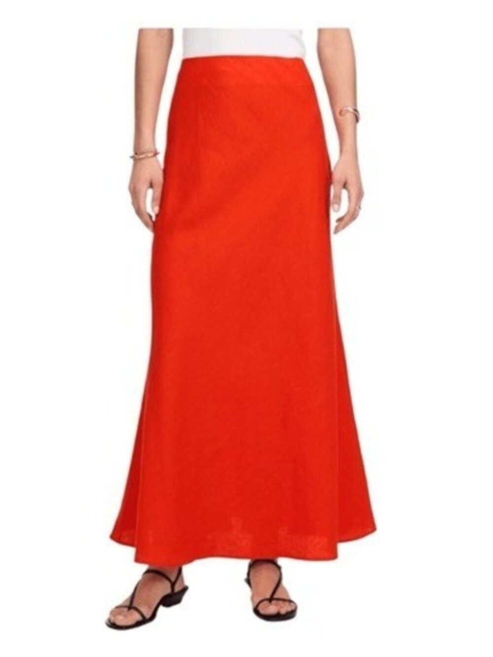 Madewell Linen Slip Skirt Red Bright Flame Size 0, Brand new never worn